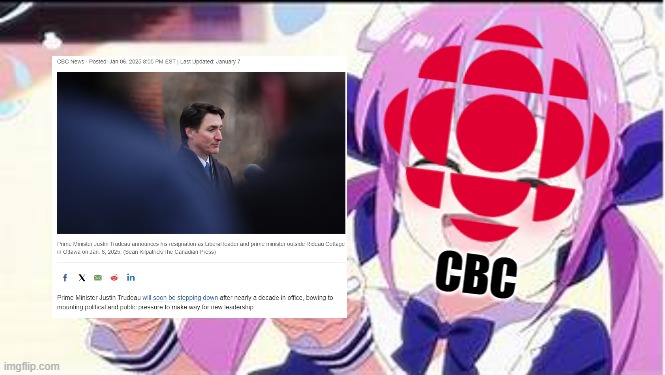 MAKE CANADA TRUDEAU-FREE AGAIN (CBC News [Canada], 7/1/2025) | CBC | image tagged in minato aqua holding a plate,canada,canadian memes,canadian politics,trudeau got fired | made w/ Imgflip meme maker