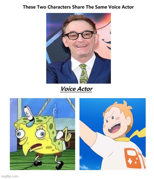 Tom Kenny | image tagged in same voice actor,tom kenny,spongebob,pokemon,videogames,childhood | made w/ Imgflip meme maker