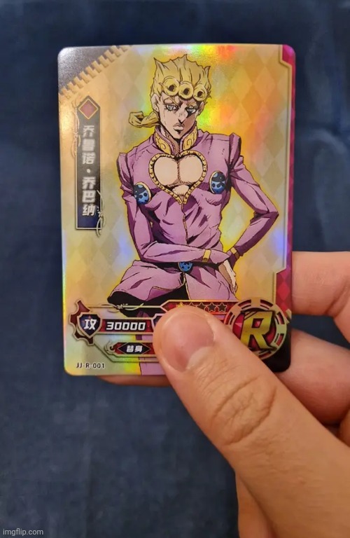Apparently JoJos have trading cards | made w/ Imgflip meme maker