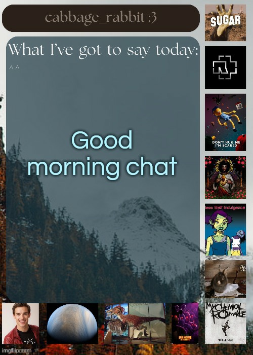 Aaaugh | Good morning chat | image tagged in cabbage_rabbit | made w/ Imgflip meme maker