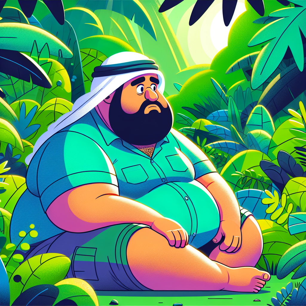 man sits alone in the jungle and is fat Blank Meme Template