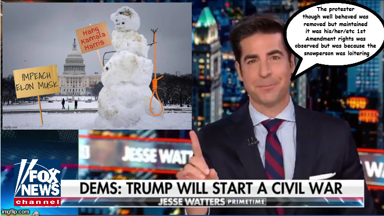 FOXAGANDA Dems protest riot in DC January 6th | image tagged in foxaganda dems protest riot in dc january 6th,hang mike pence,maga mockery,gop snowjob,snowperson meltsdown,jesse watters | made w/ Imgflip meme maker