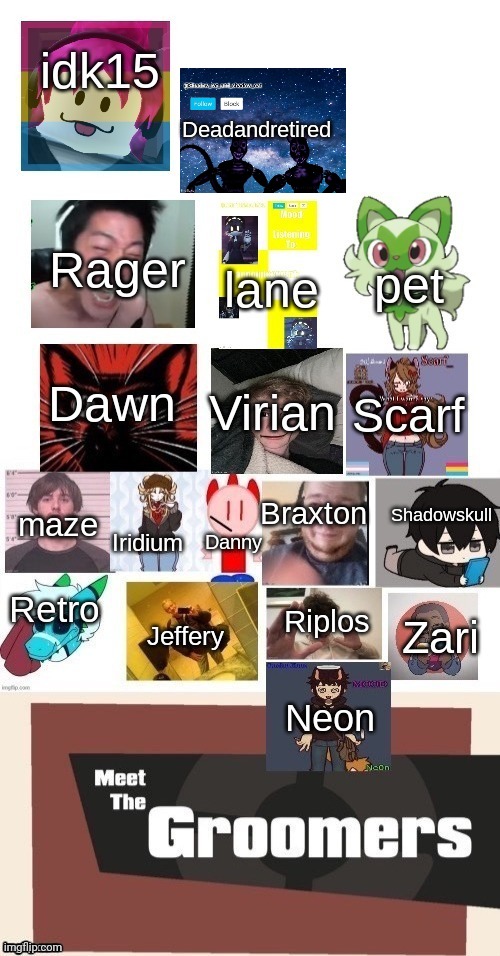 Meet the groomers December 2024 with names | image tagged in meet the groomers december 2024 with namea | made w/ Imgflip meme maker