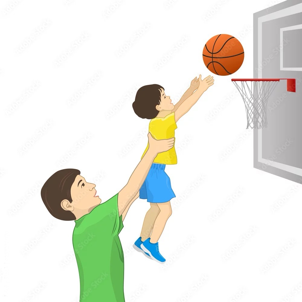 Man lifts boy basketball Blank Template - Imgflip