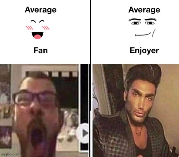 abcdefghijklmnopqrstuvwxyz | image tagged in average fan vs average enjoyer | made w/ Imgflip meme maker