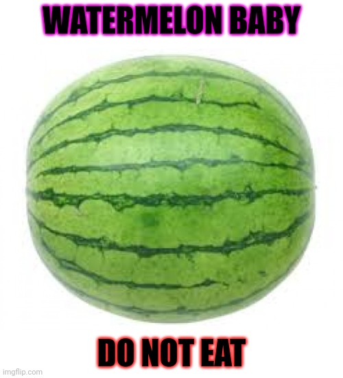 Watermelon | WATERMELON BABY; DO NOT EAT | image tagged in watermelon | made w/ Imgflip meme maker