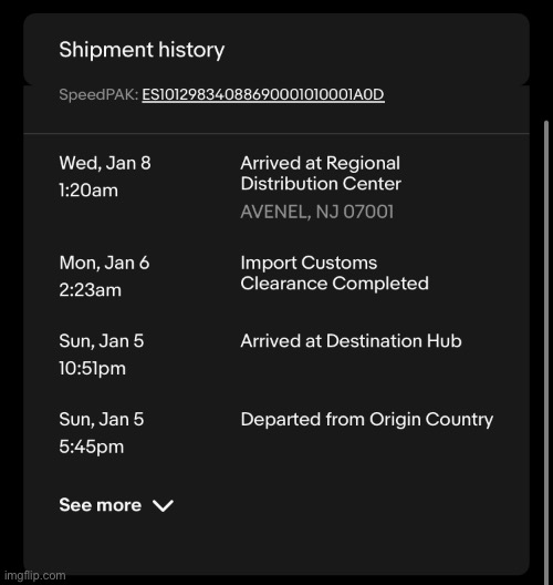 Welp my phone made it to New Jersey, probably will be here tomorrow | made w/ Imgflip meme maker