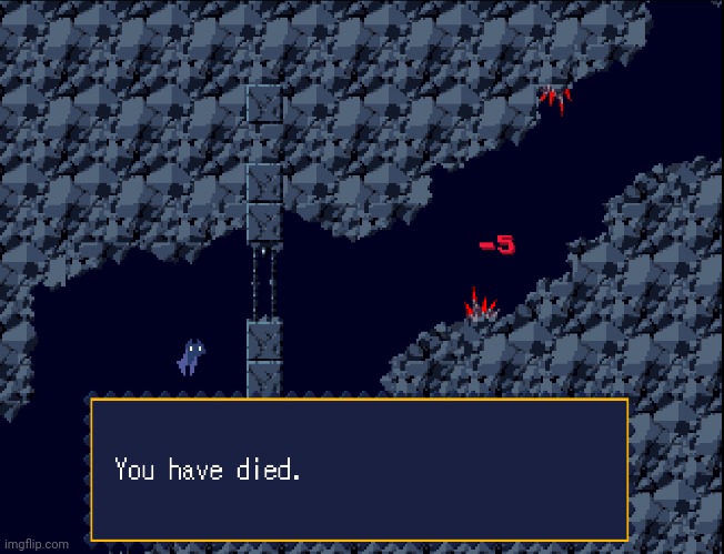 Cave Story death | image tagged in cave story death | made w/ Imgflip meme maker