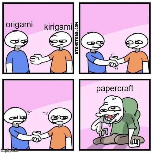 japan | origami; kirigami; papercraft | image tagged in handshake,origami,kirigami,papercraft | made w/ Imgflip meme maker