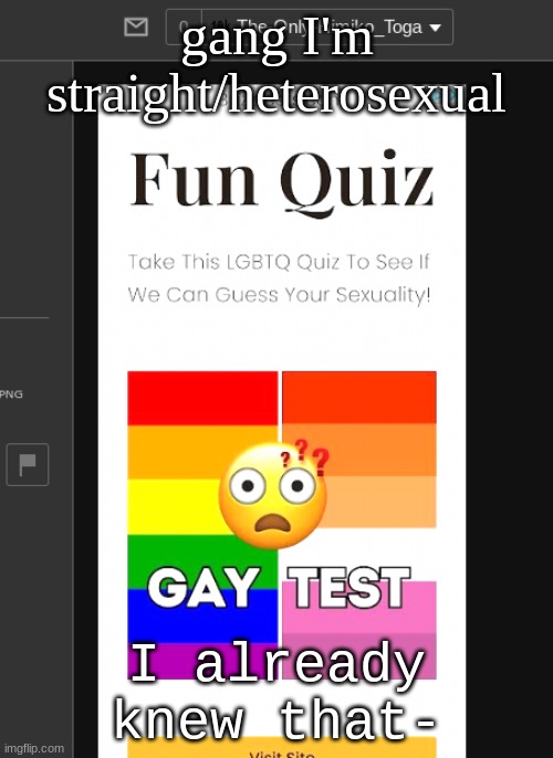 STOP MY STEPDAD WALKED IN ON ME MID-TEST AND I THINK HE SAW IT T-T | gang I'm straight/heterosexual; I already knew that- | made w/ Imgflip meme maker