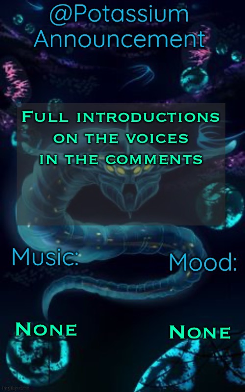 Potassium’s Ghost Leviathan Template | Full introductions on the voices in the comments; None; None | image tagged in potassium s ghost leviathan template | made w/ Imgflip meme maker