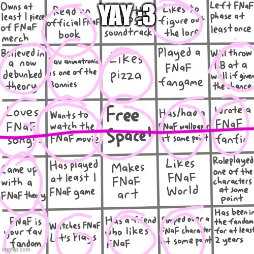 halo | YAY :3 | image tagged in fnaf bingo | made w/ Imgflip meme maker