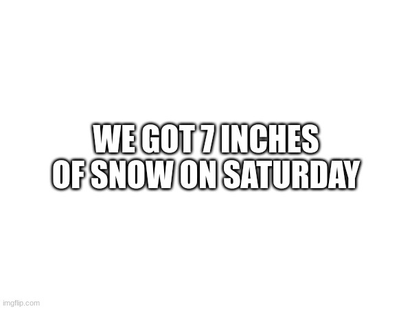 WE GOT 7 INCHES OF SNOW ON SATURDAY | image tagged in snow | made w/ Imgflip meme maker