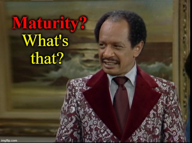 Maturity? What's 
that? | made w/ Imgflip meme maker