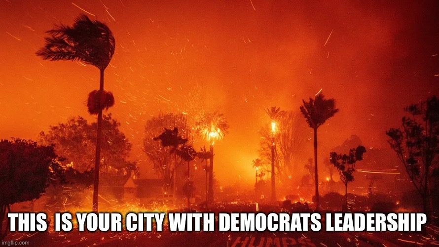 La fire | THIS  IS YOUR CITY WITH DEMOCRATS LEADERSHIP | image tagged in la,memes | made w/ Imgflip meme maker