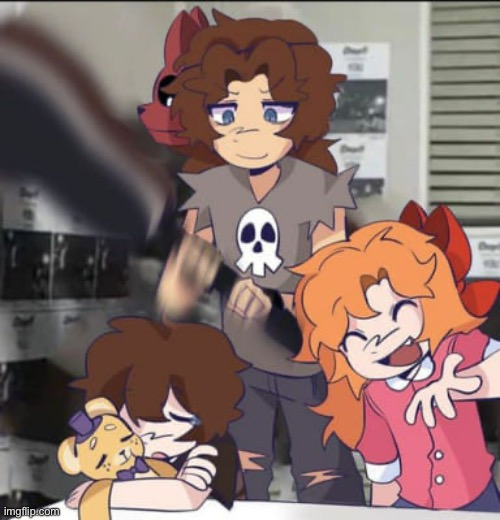 Afton Kids shenanigans <3 (NOT MY ART) (A FNAF Meme a Day: Day 276) | image tagged in fnaf,a fnaf meme a day | made w/ Imgflip meme maker