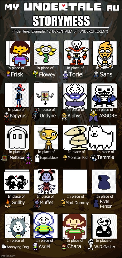 Create your own Undertale Au | STORYMESS | image tagged in create your own undertale au | made w/ Imgflip meme maker