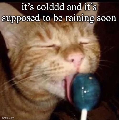 silly goober 2 | it’s colddd and it’s supposed to be raining soon | image tagged in silly goober 2 | made w/ Imgflip meme maker