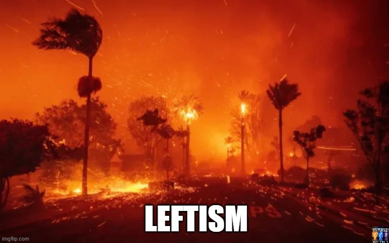 LA communism | LEFTISM | image tagged in leftists,communism,diversity,fire,wildfire | made w/ Imgflip meme maker