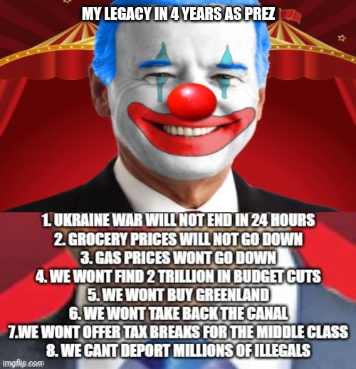 MY LEGACY IN 4 YEARS AS PREZ | made w/ Imgflip meme maker