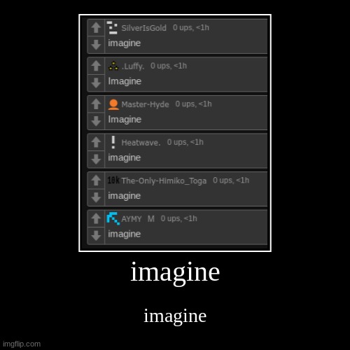 imagine | imagine | imagine | image tagged in imagine | made w/ Imgflip demotivational maker