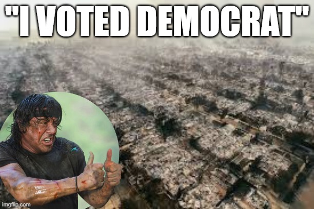 "I VOTED DEMOCRAT" | made w/ Imgflip meme maker