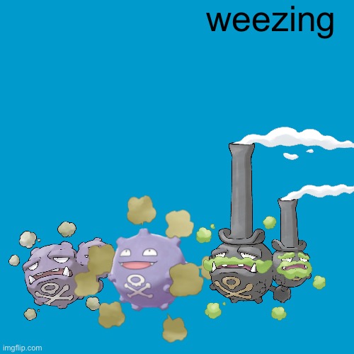 Blank Weezer blue album edit | weezing | image tagged in blank weezer blue album edit | made w/ Imgflip meme maker