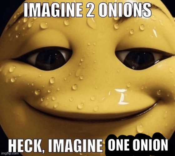 Imagine 2 onions. | ONE ONION | image tagged in imagine 2 onions | made w/ Imgflip meme maker