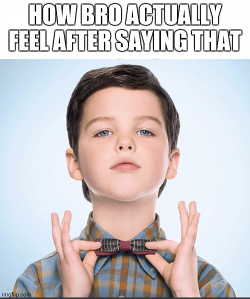 how bro felt after saying that | HOW BRO ACTUALLY
FEEL AFTER SAYING THAT | image tagged in how bro felt after saying that | made w/ Imgflip meme maker