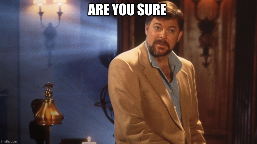 Jonathan frakes | ARE YOU SURE | image tagged in jonathan frakes | made w/ Imgflip meme maker