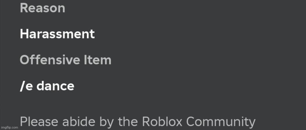 Roblox officially bans dancing | image tagged in memes,roblox | made w/ Imgflip meme maker