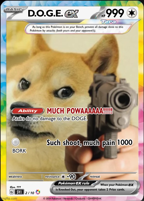 the best Pokémon card | image tagged in pokemon,pokemon card,pokemon card meme,doge | made w/ Imgflip meme maker