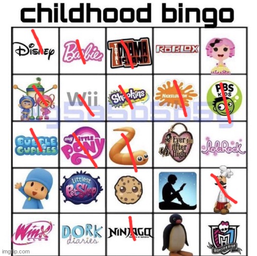 I FORGOT ABT NINJAGO- | image tagged in childhood bingo | made w/ Imgflip meme maker