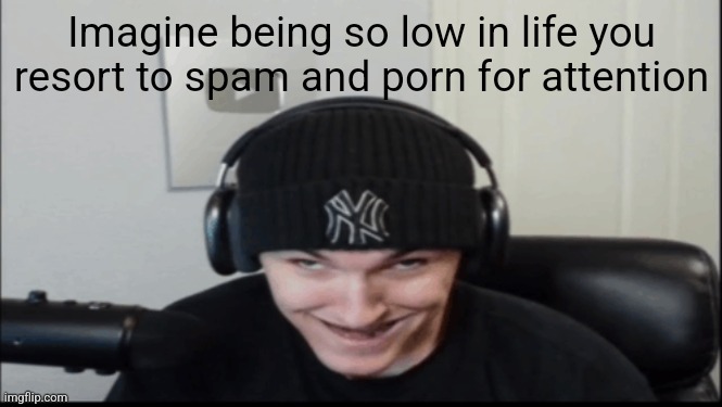 Bosnov | Imagine being so low in life you resort to spam and porn for attention | image tagged in bosnov | made w/ Imgflip meme maker