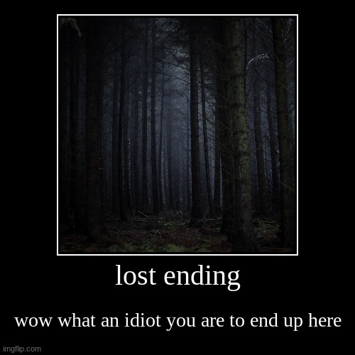 lost ending | wow what an idiot you are to end up here | image tagged in funny,demotivationals | made w/ Imgflip demotivational maker