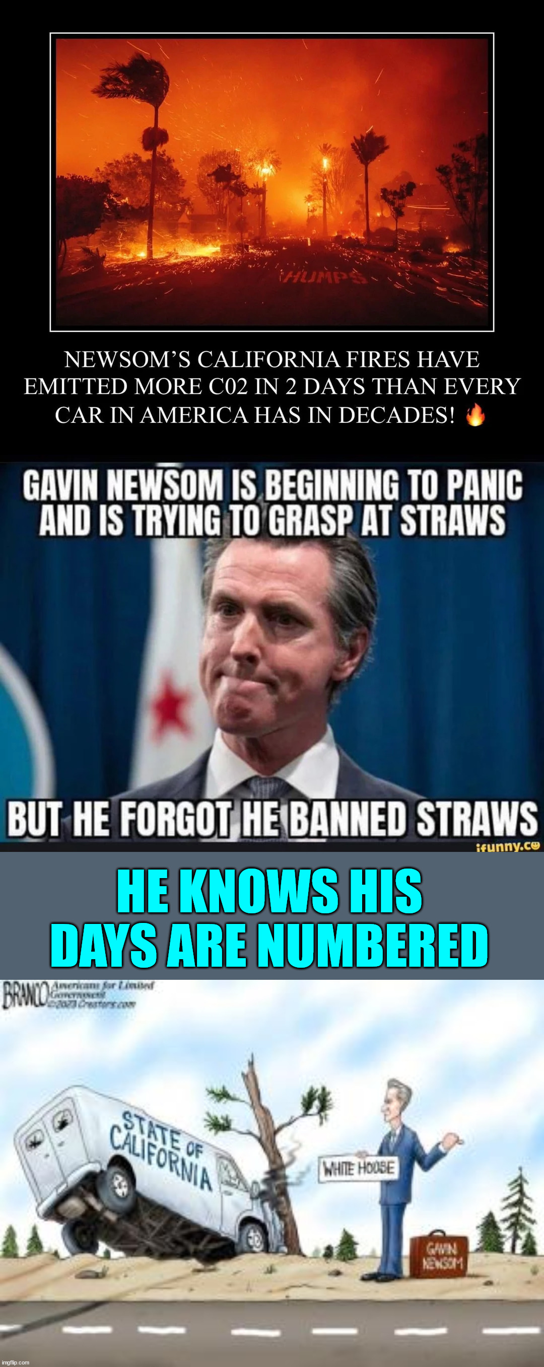 California libs waking up to the truth... Newsom's days are numbered | HE KNOWS HIS DAYS ARE NUMBERED | image tagged in newsom,responsible,did not do enough to prevent fires | made w/ Imgflip meme maker