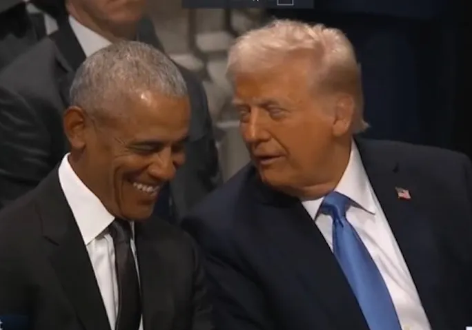 Trump makes Obama laugh Blank Meme Template