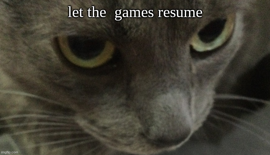 Sweetie | let the  games resume | image tagged in sweetie | made w/ Imgflip meme maker