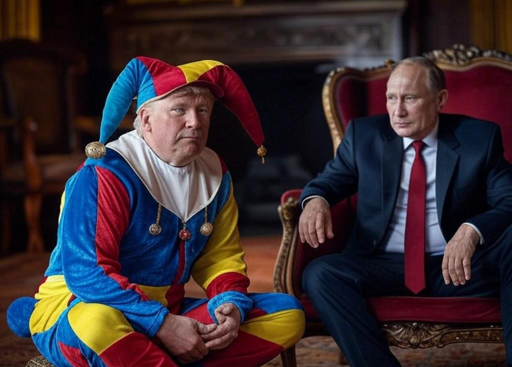 Vladimir Putin and his clown, Donald "Joke" Trump jester Blank Meme Template