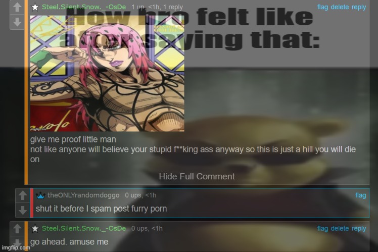 Completely bullshit comment section no one cares about | made w/ Imgflip meme maker