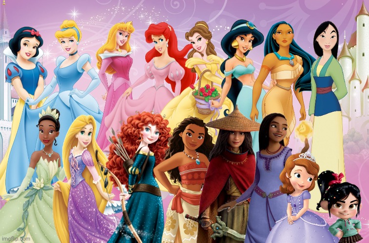 The Fourteen Princesses Bonus Includes Sofia and Vanellope | image tagged in vanellope von schweetz,wreck it ralph,sofia the first,disney princess,disney princesses,princess | made w/ Imgflip meme maker