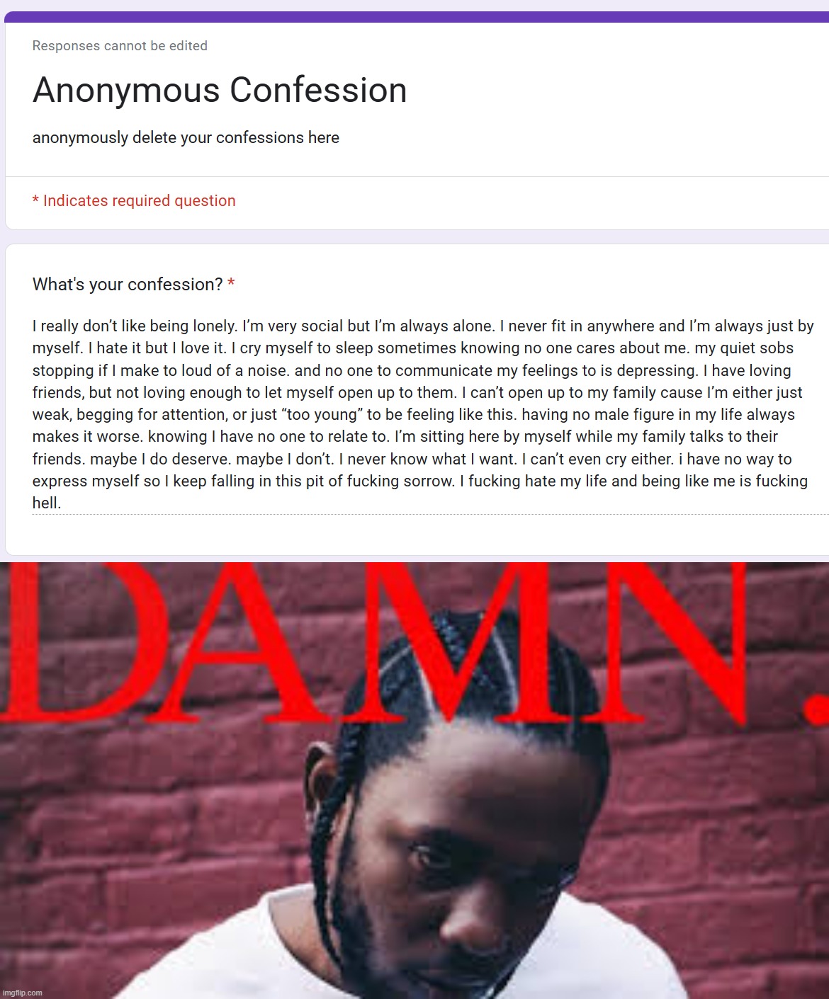 image tagged in kendrick lamar damn | made w/ Imgflip meme maker