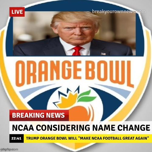 Trump Orange Bowl | image tagged in orange bowl,donald trump | made w/ Imgflip meme maker