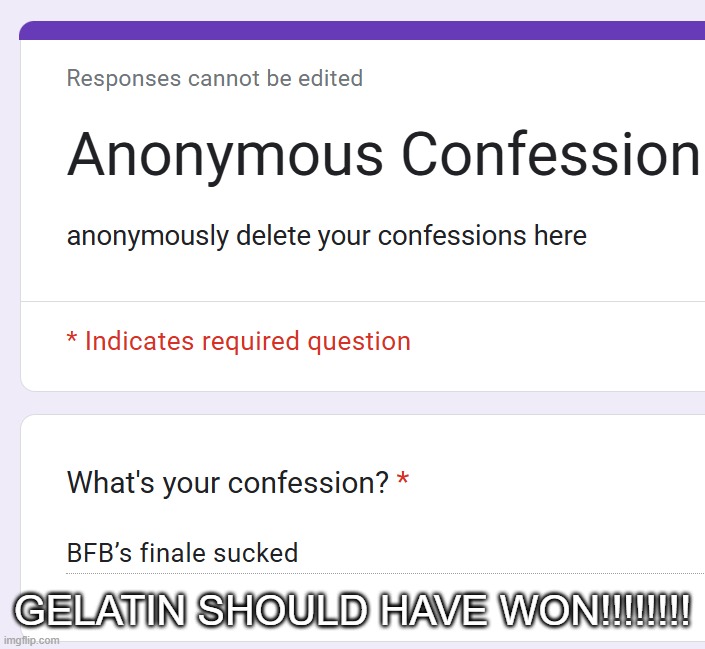 GELATIN SHOULD HAVE WON!!!!!!!! | made w/ Imgflip meme maker