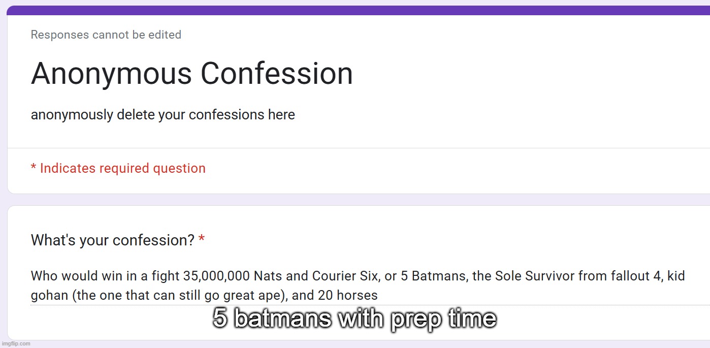 5 batmans with prep time | made w/ Imgflip meme maker