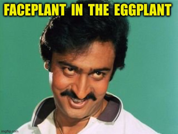 pervert look | FACEPLANT  IN  THE  EGGPLANT | image tagged in pervert look | made w/ Imgflip meme maker