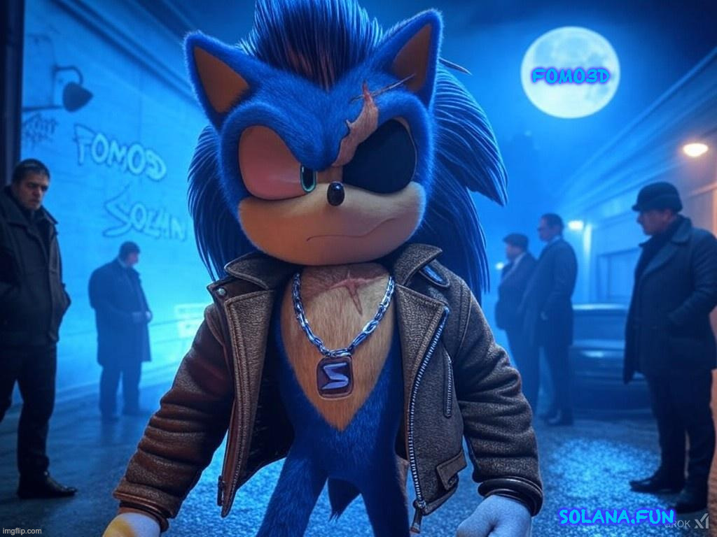 SONIC | FOMO3D; SOLANA.FUN | image tagged in sonic | made w/ Imgflip meme maker