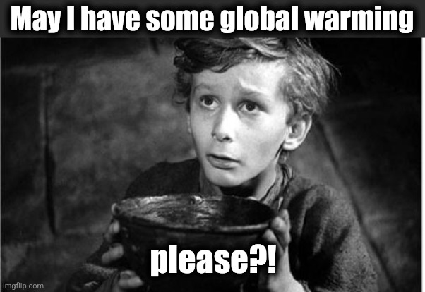 Begging | May I have some global warming; please?! | image tagged in begging,climate change,global warming,democrats,promised,freezing my ass off | made w/ Imgflip meme maker