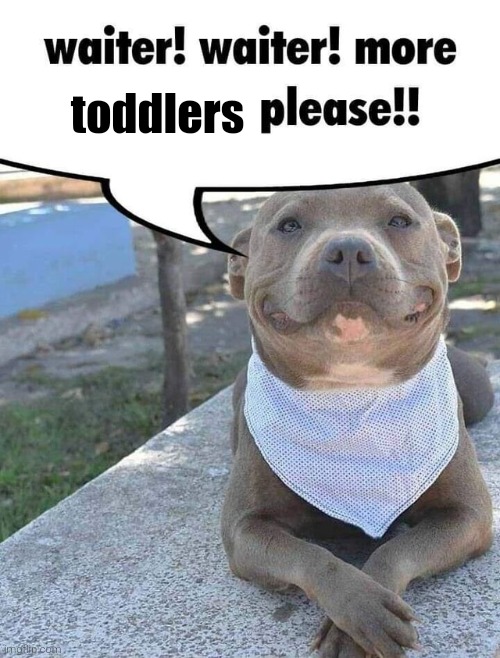 Waiter! Waiter! More toddlers please! | toddlers | image tagged in waiter waiter more toddlers please | made w/ Imgflip meme maker