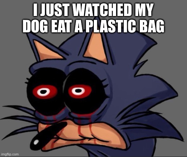 Lord X stare | I JUST WATCHED MY DOG EAT A PLASTIC BAG | made w/ Imgflip meme maker